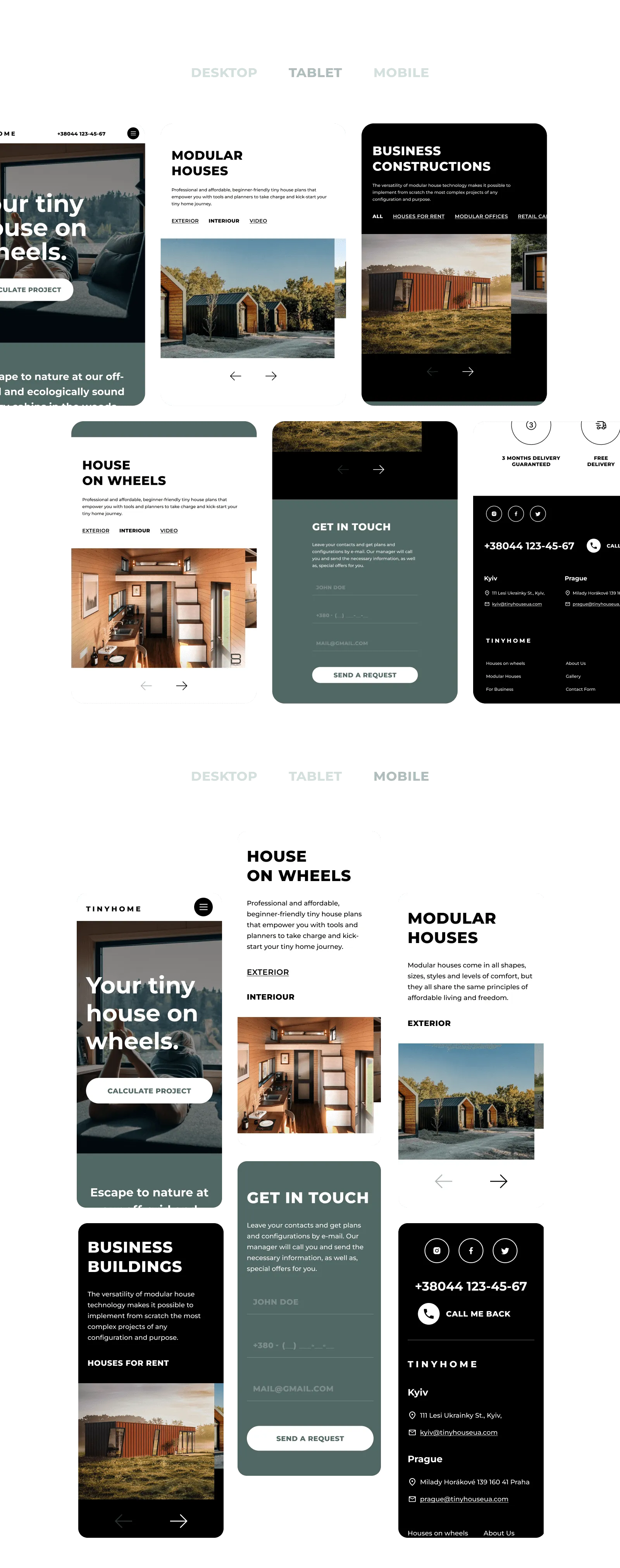 Mobile and tablet layouts for Tiny Home 